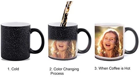 Taza Mágica Negra con Purpurina para Sublimación de 11 oz