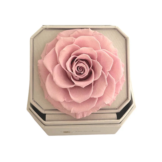 CAJA DE REGALO DE SATIN - CON ROSA PINK