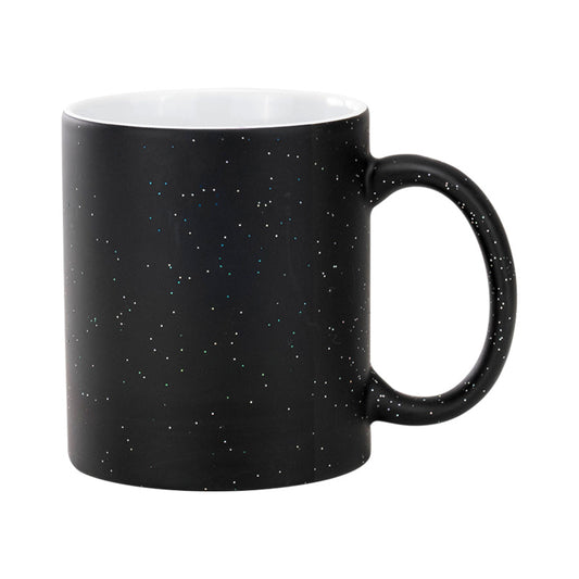 Taza Mágica Negra con Purpurina para Sublimación de 11 oz