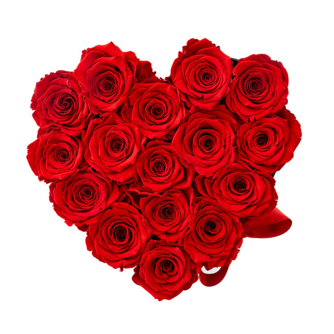 CAJA DE CORAZÓN - ROSAS PRESERVADAS