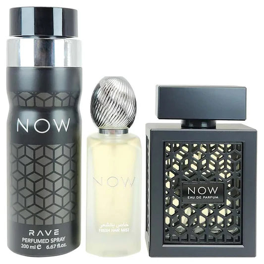 GIFT SETS RAVE NOW BY LATTAFA (3PCS) - EAU DE PARFUM FOR MEN, 3.4 OZ / 100ML