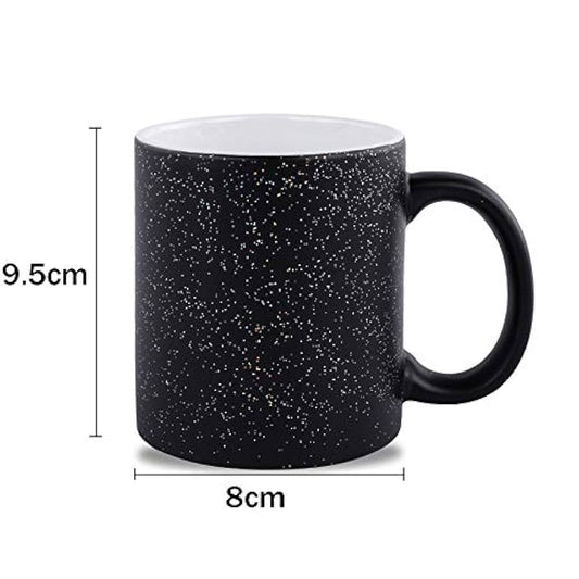 Taza Mágica Negra con Purpurina para Sublimación de 11 oz