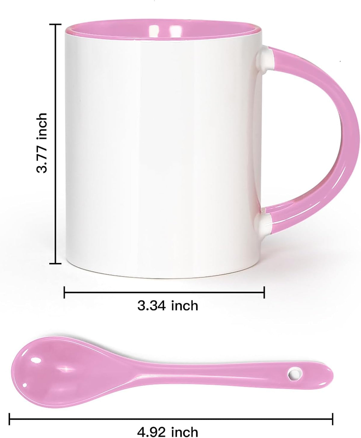 Taza con Cuchara de Color Rosado