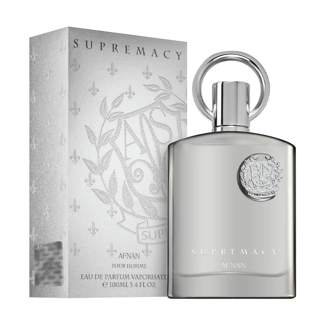 SUPREMACY SILVER BY AFNAN - EAU DE PARFUM FOR MEN, 3.4 OZ / 100ML