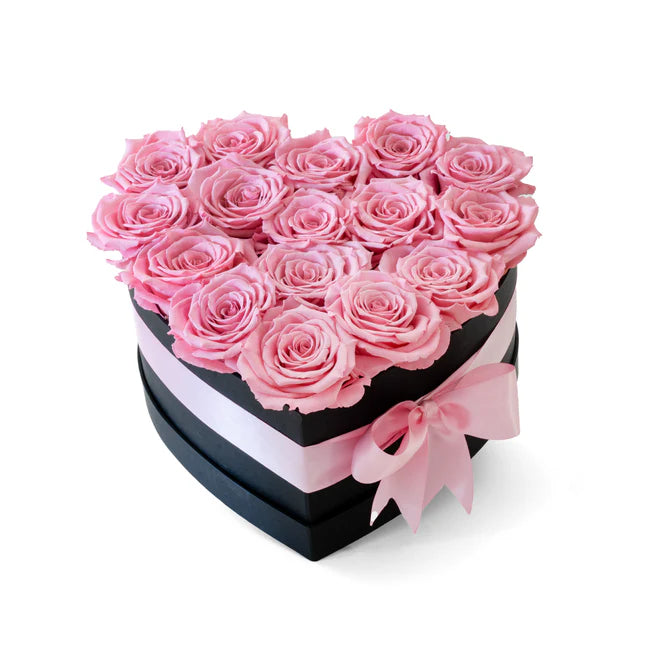CAJA DE CORAZÓN - ROSAS PRESERVADAS