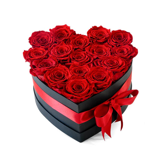 CAJA DE CORAZÓN - ROSAS PRESERVADAS