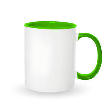 Taza verde claro en el interior y en el asa, de 11 oz