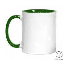 Taza verde oscuro en el interior y en el asa, de 11 oz