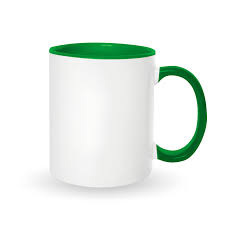 Taza verde oscuro en el interior y en el asa, de 11 oz