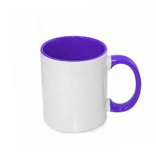 Taza morada en el interior y en el asa, de 11 oz