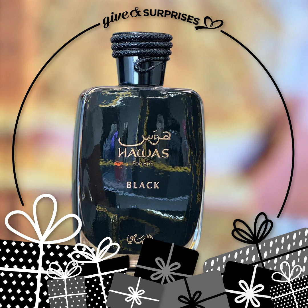 HAWAS BLACK BY RASASI - EAU DE PARFUM FOR MEN 3.4OZ / 100ML