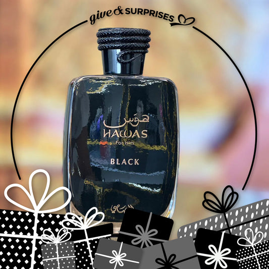 HAWAS BLACK BY RASASI - EAU DE PARFUM FOR MEN 3.4OZ / 100ML